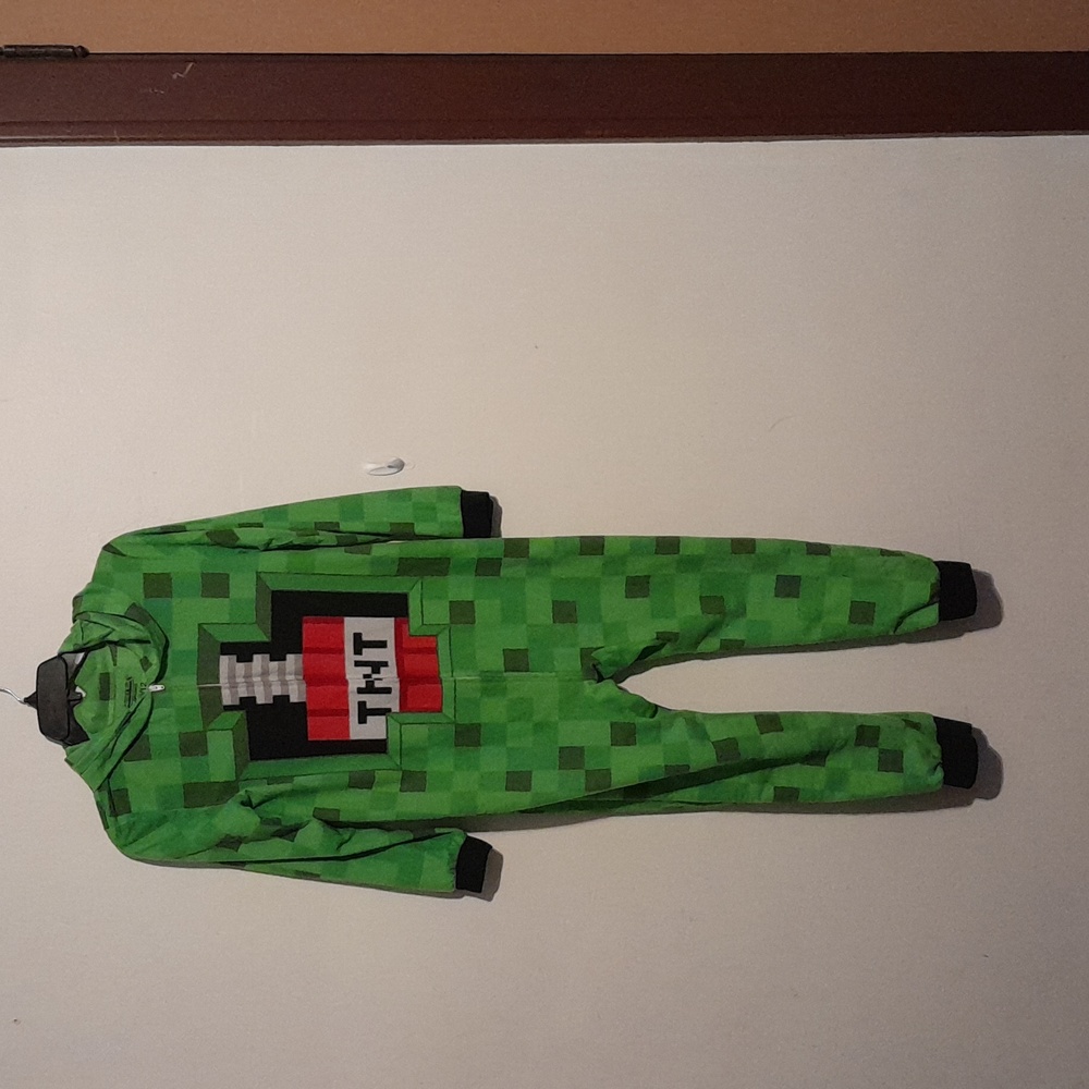 Boys Minecraft Creeper Hooded Onsie